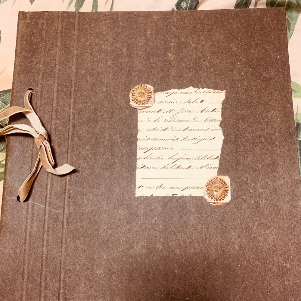 Correspondences scrap book natural New great gift idea velvet ribbon